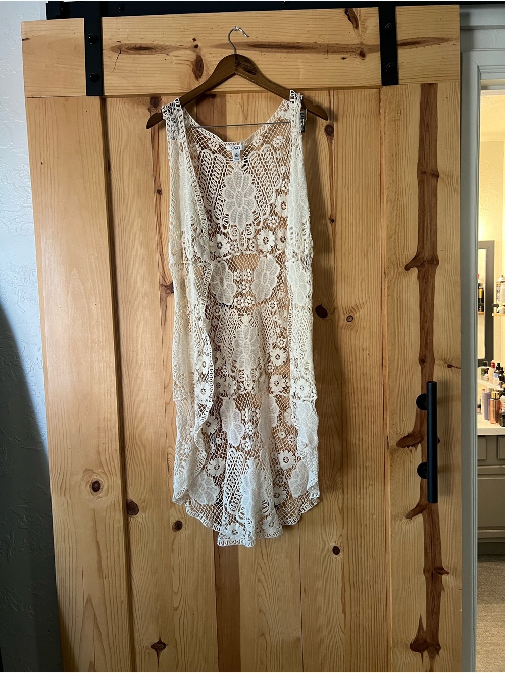 Crochet Lace Cover-Up Dress in Ivory